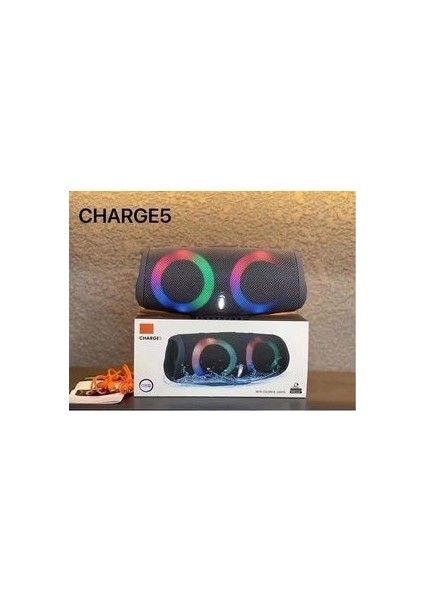 Bluetooth Speaker Şarjlı Taşınabilir Kablosuz Hoparlör Sd Kart USB Aux Fm Radyo Charge5