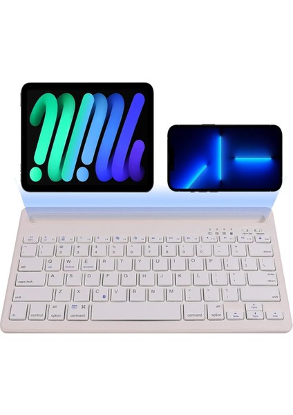 Quadro Soft Touch 102 10.1" Uyumlu Kablosuz Bluetooth Şarj Edilebilir Tablet Telefon Standlı Klavye - Beyaz