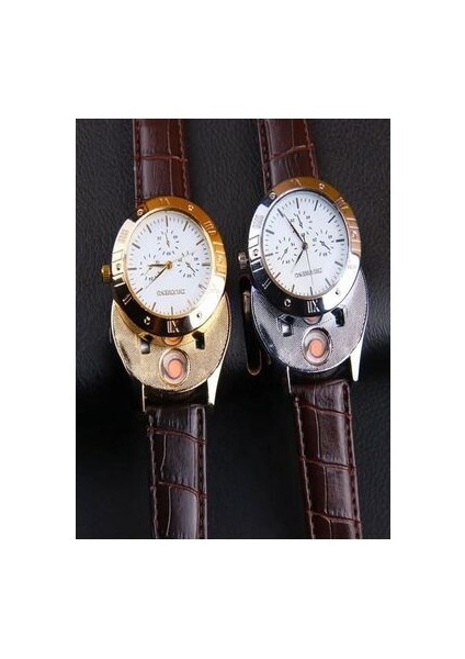 Saatli USB Şarjlı Metal Çakmak Hem Saat Hem Çakmak fiyatları