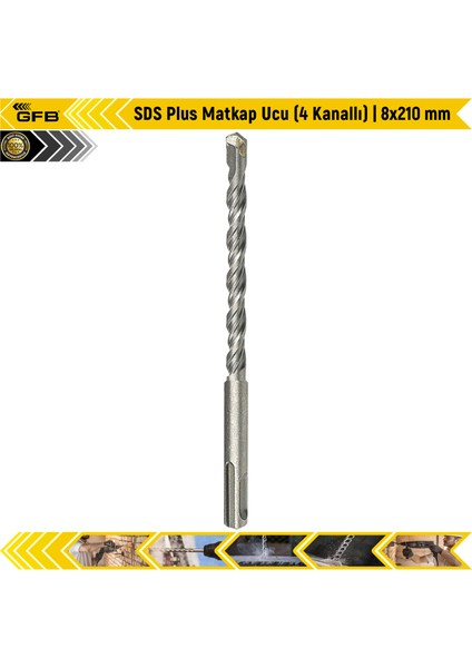 Sds Plus Matkap Ucu (4 Kanallı) 8 x 210 mm