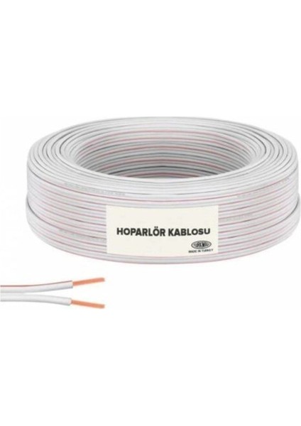 Metre 2 x 0,75 Kordon Kablo - Beyaz Kırmızı