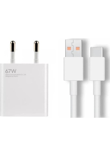 Redmi Uyumlu 67 Watt Turbo Hızlı Şarj Cihazı USB Type-C Şarj Adaptörü Set