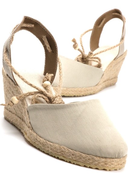 Elişi Bej Kadın Dolgu Topuk Espadril Handmade modelleri