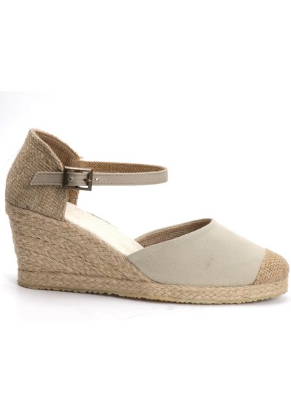 Star Tombis Elişi Bej Kadın Dolgu Topuk Espadril Handmade