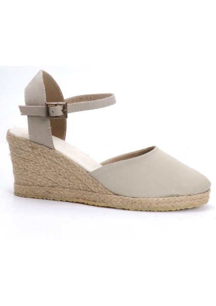 Star Tombis Elişi Bej Kadın Dolgu Topuk Espadril Handmade