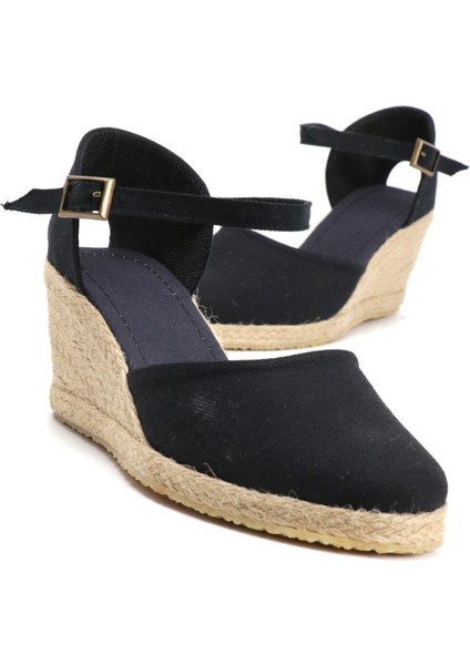 Elişi Siyah Kadın Dolgu Topuk Espadril Handmade modelleri