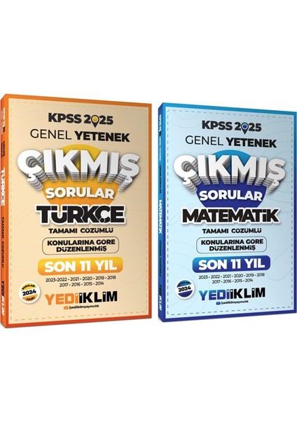 Yediiklim Yayınları 2025 KPSS Lisans Matematik ve Türkçe Konularına Göre Son 11 Yıl Çıkmış Sorular Seti