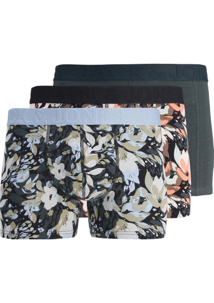 Jacjonah Flower Trunks 3 Pack Sn Erkek Yeşil Boxer 12263722-21