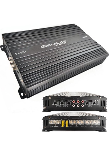 Genıus Audıo GA-8004 Oto Anfi Stereo 4000 Watt 4 Kanal