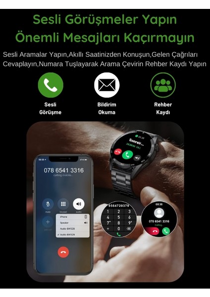 Watch GT3 Pro 46mm Siyah Amoled Ekranlı Spor Çelik Kasa Erkek Akıllı Saat Sesli Görüşmeli NFC, GPS, Spor Takibi, Sağlık Ölçümü Android İos iphone Huawei Uyumlu 8-9 Howear