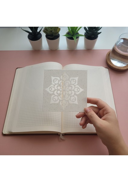 Mandala Çizim Boyama Çiçek Desenli Şablon Cetvel