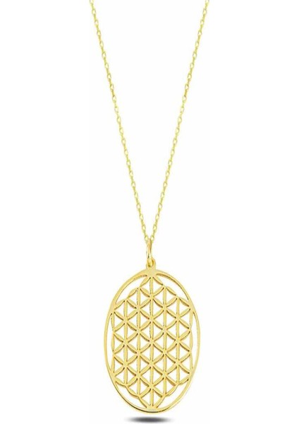 ​​gümüş Gold Yaşam Çiçeği Kolye