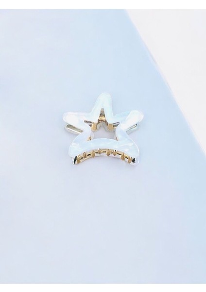 Kadın Minik Altın Detaylı 4 cm Kemik Mandal Toka