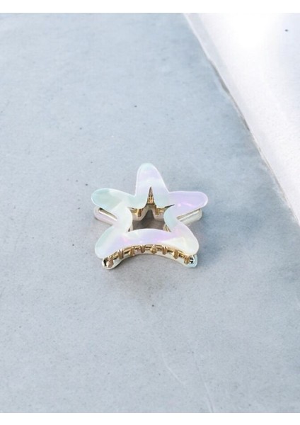 Kadın Minik Altın Detaylı 4 cm Kemik Mandal Toka