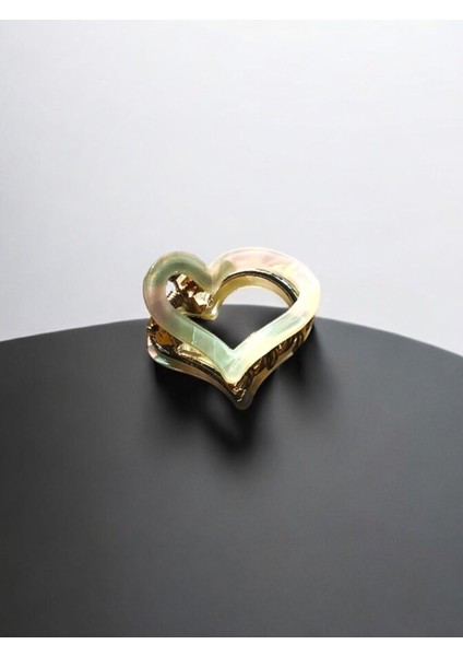 Kadın Minik Altın Detaylı 4 cm Kemik Mandal Toka