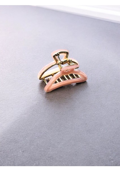 Kadın Minik Altın Detaylı 4 cm Kemik Mandal Toka