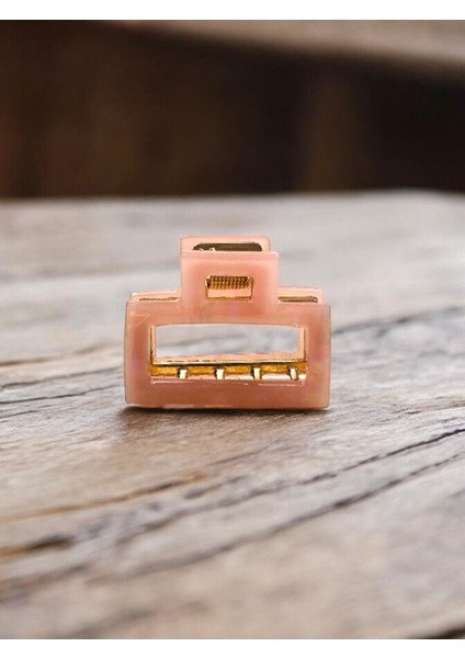 Kadın Minik Altın Detaylı 4 cm Kemik Mandal Toka