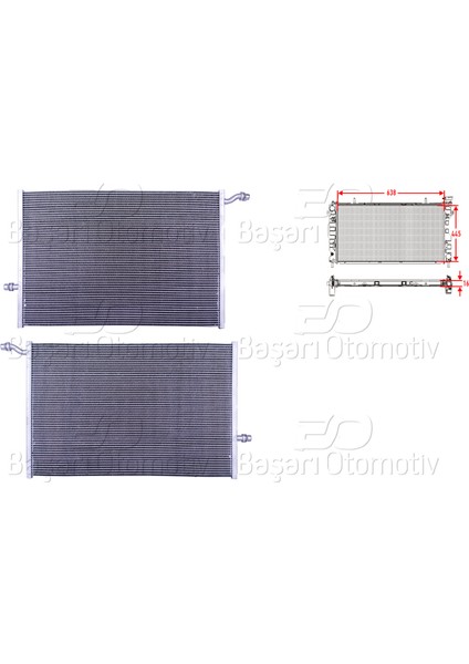 Ilave Sogutucu Brazıng Mt-At 638X445X16 Mercedes-Benz Benz C Serısı C160 C200 13 >