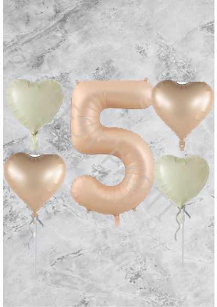 Kum Beji Rakam Kalp Folyo Balon Seti Yaş 5