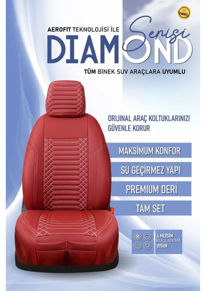peugeot 306 Lüx Full Deri Oto Koltuk Kılıfı Ön Arka Takım (Exclusive) Bordo