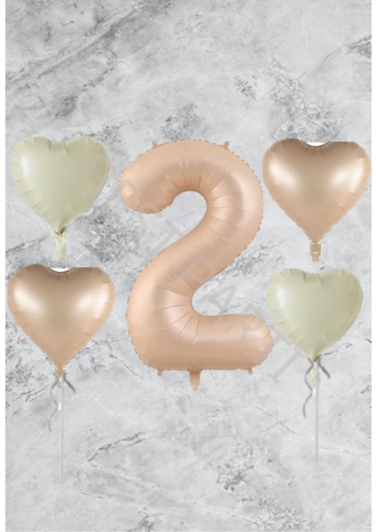 Kum Beji Rakam Kalp Folyo Balon Seti Yaş 2