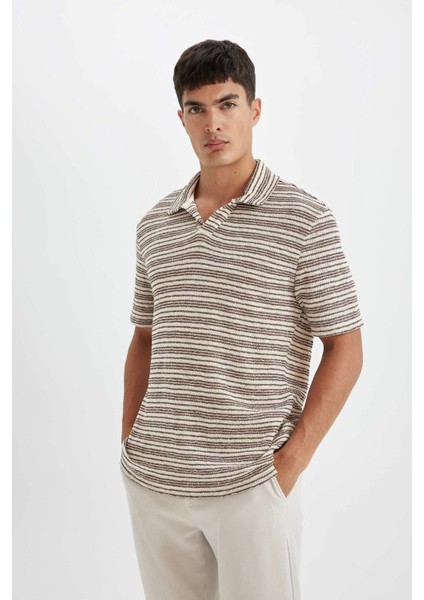 Regular Fit Kısa Kollu Triko Polo Tişört D4818AX24SM