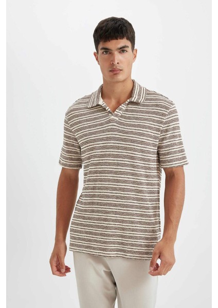 Regular Fit Kısa Kollu Triko Polo Tişört D4818AX24SM