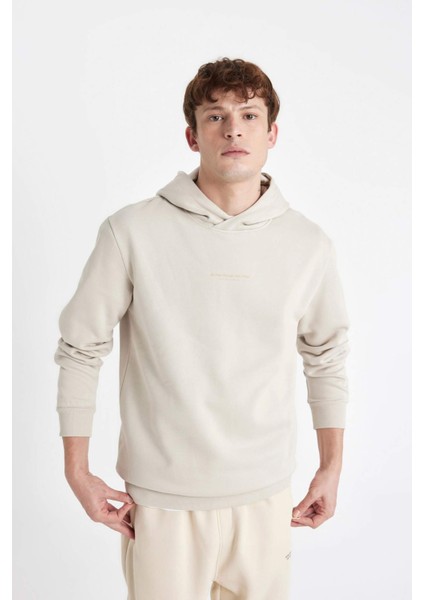 Regular Fit Kapüşonlu Baskılı Sweatshirt C6131AX24AU