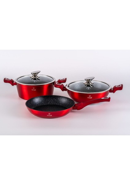 Metallic Line Red Collection 5 Parça Tencere Seti