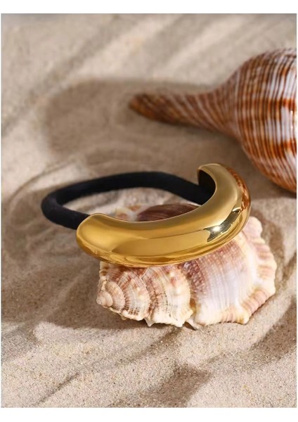 Kadın Gold Metal Lastik Toka