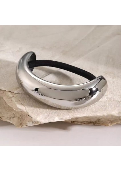 Kadın Gümüş Metal Lastik Toka