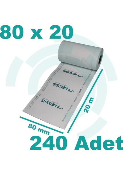 80MM X20M Termal Yazarkasa ve Mini Yazıcı Kağıdı 240 ADET 1 Koli