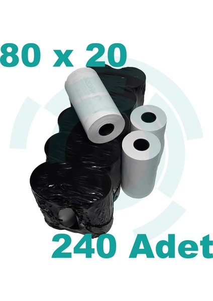 80MM X20M Termal Yazarkasa ve Mini Yazıcı Kağıdı 240 ADET 1 Koli