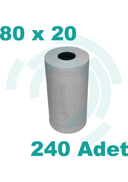 80MM X20M Termal Yazarkasa ve Mini Yazıcı Kağıdı 240 ADET 1 Koli