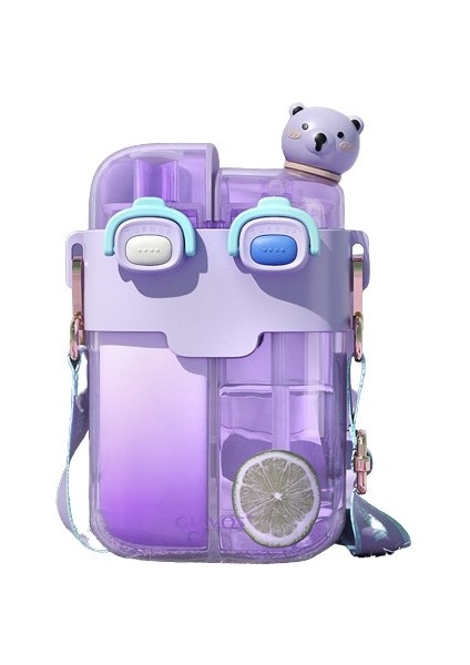 Shop Öğrenciler ve Çocuklar Bölünmüş Bölmeli Çift Suluklar Büyük Kapasiteli Pipetli Bardak Su Bardakları (Yurt Dışından)