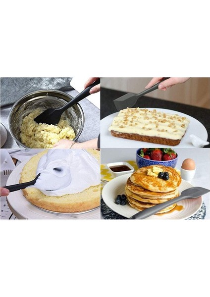 Silikon Spatula Seti - Siyah 6 Parça Paslanmaz Çelik Çekirdekli Yapışmaz Kauçuk Spatula - Pişirme, Pişirme ve Karıştırma Için Isıya Dayanıklı Spatula Mutfak Gereçleri Seti (Yurt Dışından)
