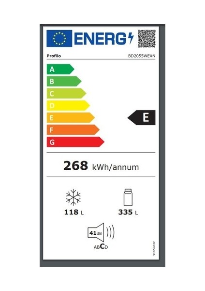 BD2055WEXN E Enerji Sınıfı 453 Lt Nofrost Üstten Donduruculu Buzdolabı