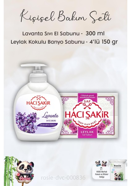 Hacı Şakir Lavanta Dinlendirici Sıvı Sabun 300 Ml, Leylak Kokulu Banyo Sabunu 4 X 150 Gr Ve Rosıe