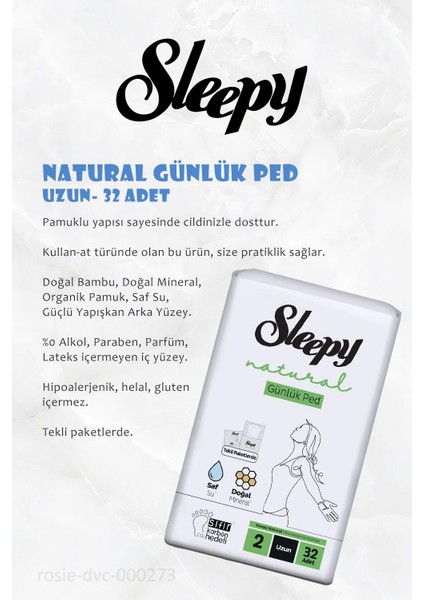 14 Al 12 Öde Sleepy Natural Ultra Hassas Günlük Ped Uzun 32 Adet ve Rosıe