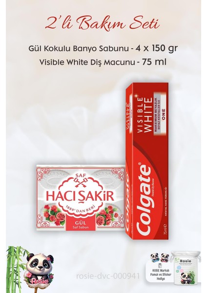 Visible White Diş Macunu 75 Ml, H. Şakir Gül Kokulu Banyo Sabunu 4 X 150 Gr Ve Rosıe