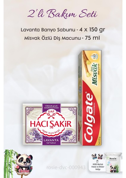 Misvak Özlü Diş Macunu 75 Ml, H. Şakir Lavanta Kokulu Banyo Sabunu 4 X 150 Gr Ve Rosıe