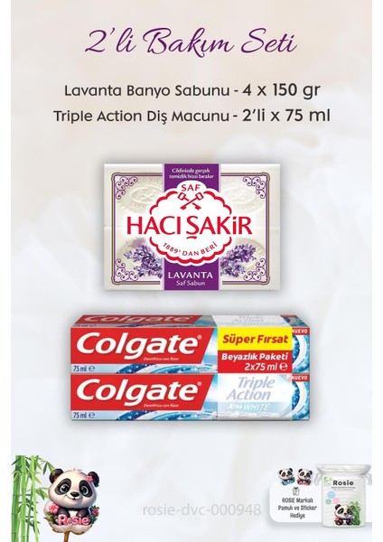 Extra White Diş Macunu 2 X 75 Ml, H. Şakir Lavanta Kokulu Banyo Sabunu 4 X 150 Gr Ve Rosıe