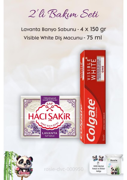 Visible White Diş Macunu 75 Ml, H. Şakir Lavanta Kokulu Banyo Sabunu 4 X 150 Gr Ve Rosıe