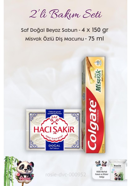 Misvak Özlü Diş Macunu 75 Ml, H. Şakir Saf Doğal Sabun 4 X 150 Gr Ve Rosıe