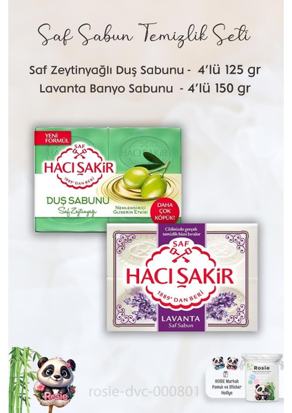Saf Zeytinyağlı Gliserinli Duş Sabunu 4 X 125 Gr, Lavanta Kokulu Banyo Sabunu 4 X 150 Gr Ve Rosıe