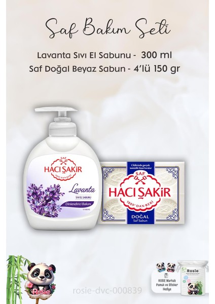 Hacı Şakir Lavanta Dinlendirici Sıvı Sabun 300 Ml, Saf Doğal Sabun 4 X 150 Gr Ve Rosıe