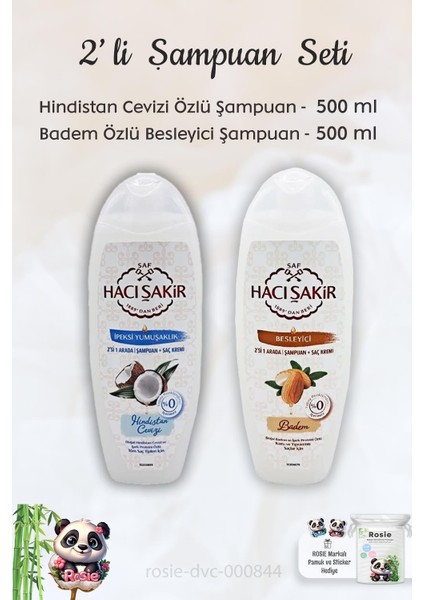 Hindistan Cevizi Şampuan 500 Ml, Bademli Şampuan 500 Ml Ve Rosıe