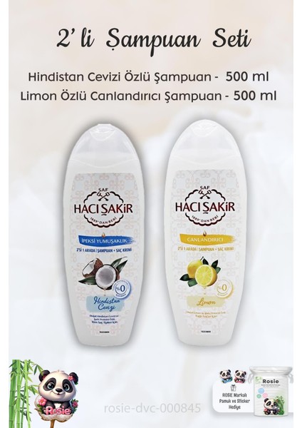 Hindistan Cevizi Şampuan 500 Ml, Limonlu Şampuan 500 Ml Ve Rosıe