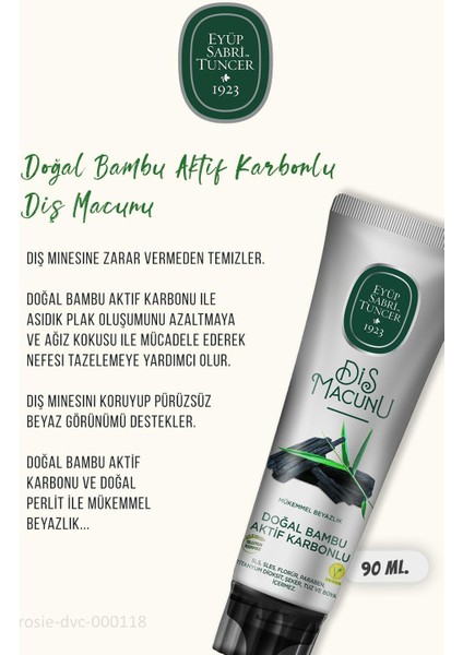Diş Macunu Bambu Karbonlu 3 Adet 90 Ml Ve Rosıe Pamuk 60'Lı