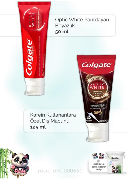 Optic White 50 Ml, Çay Ve Tütün Kullananlar Için 125 Ml Diş Macunu Ve Rosıe